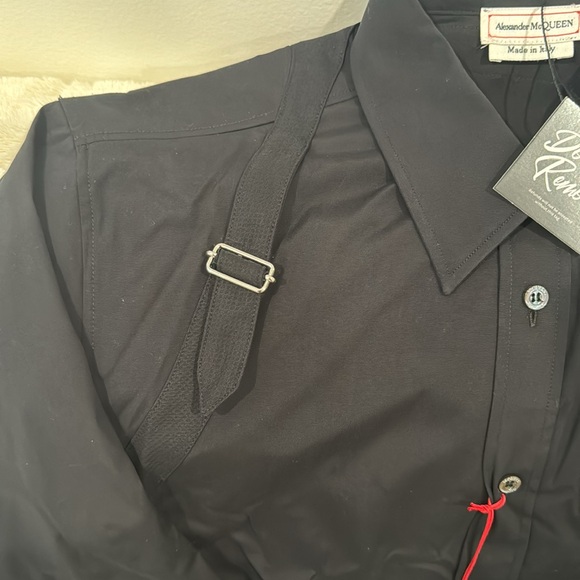 Alexander McQueen Men’s Buckle Detailed Harness Buttoned Shirt - NWT Size 16.5 - Picture 4 of 5